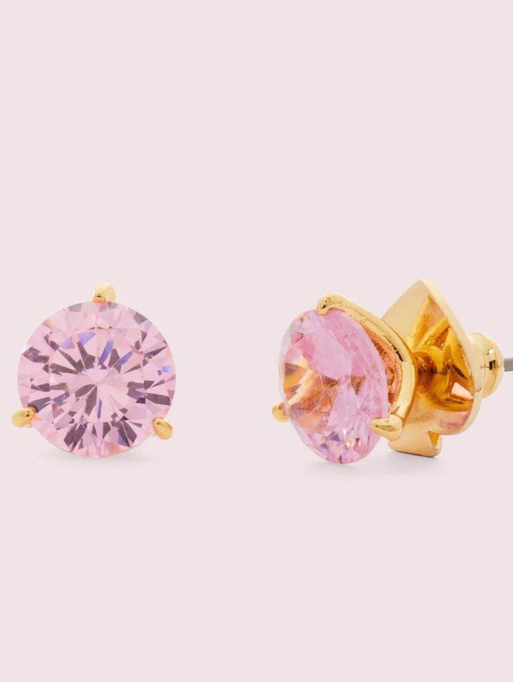 Kate Spade Brilliant Statements Tri prong Stud Earrings Pink